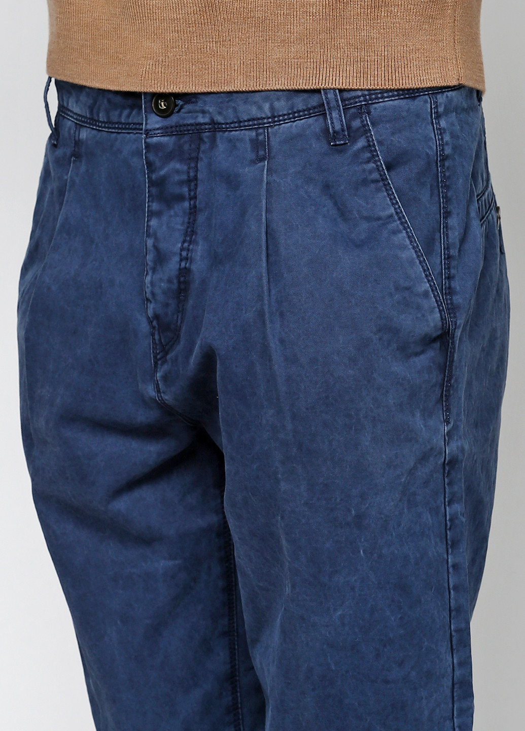 Синие кэжуал демисезонные с высокой талией брюки Antony Morato