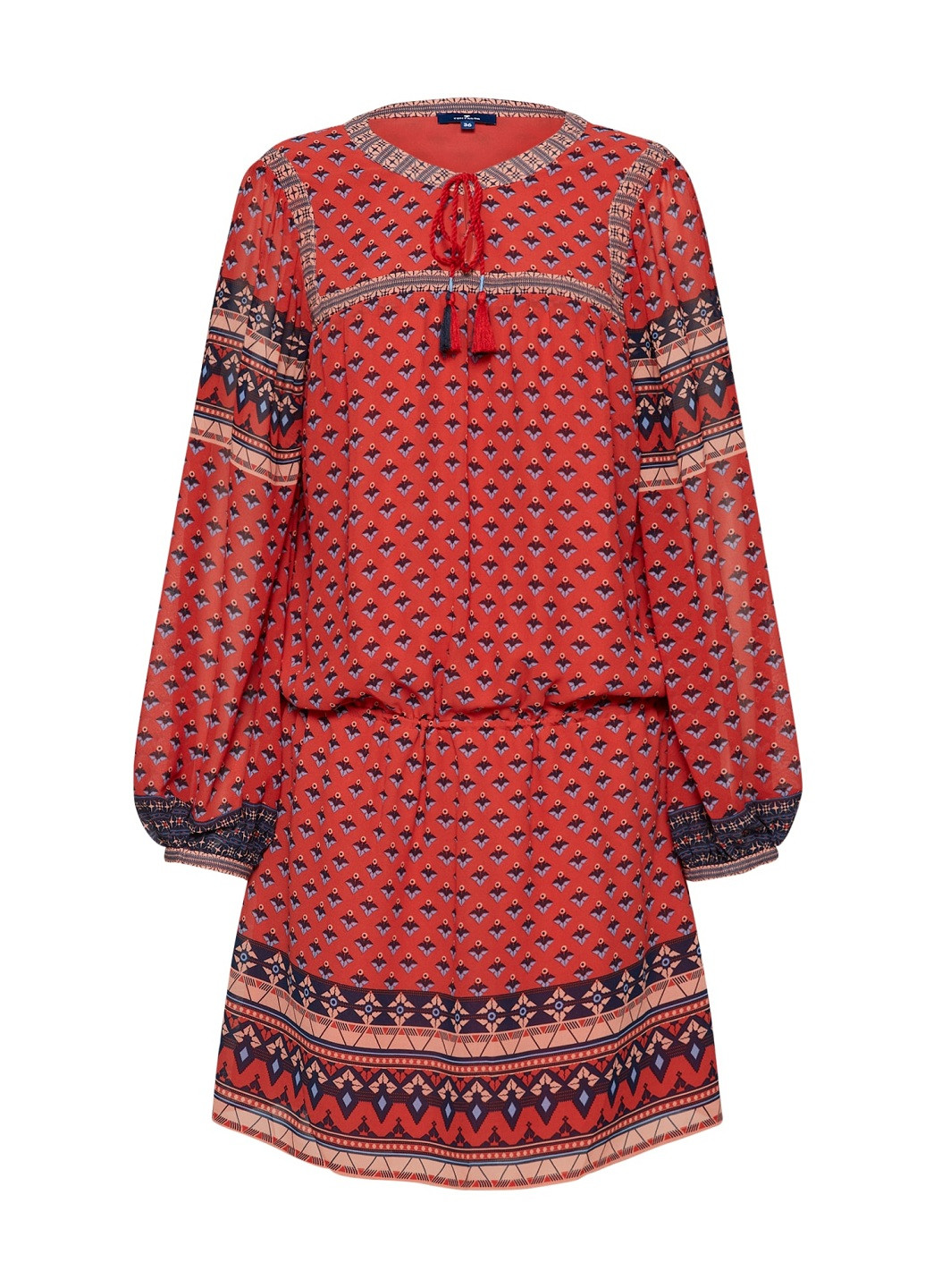 Красное кэжуал платье Tom Tailor с абстрактным узором