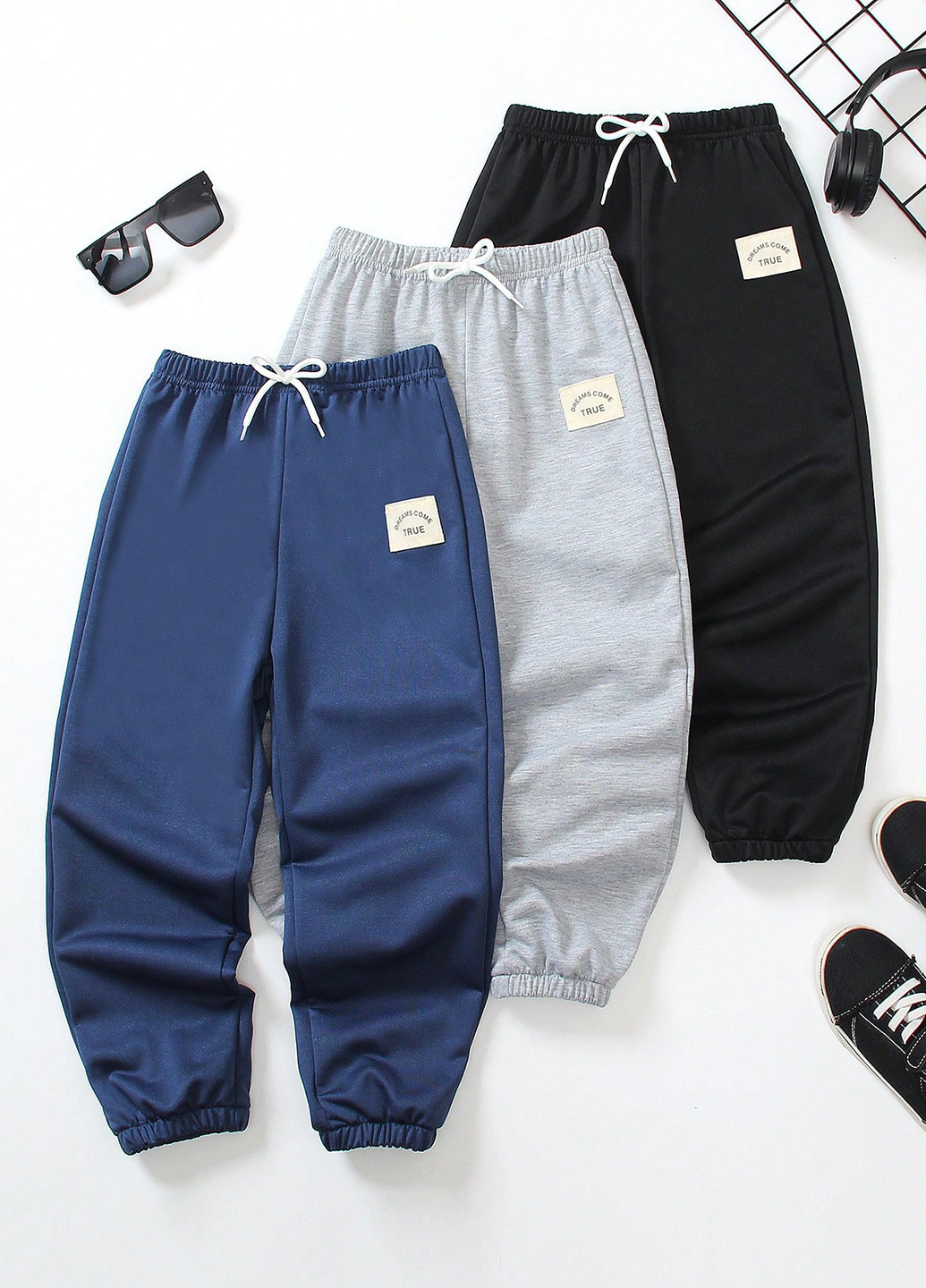 Комбинированные спортивные, кэжуал демисезонные брюки джоггеры SHEIN