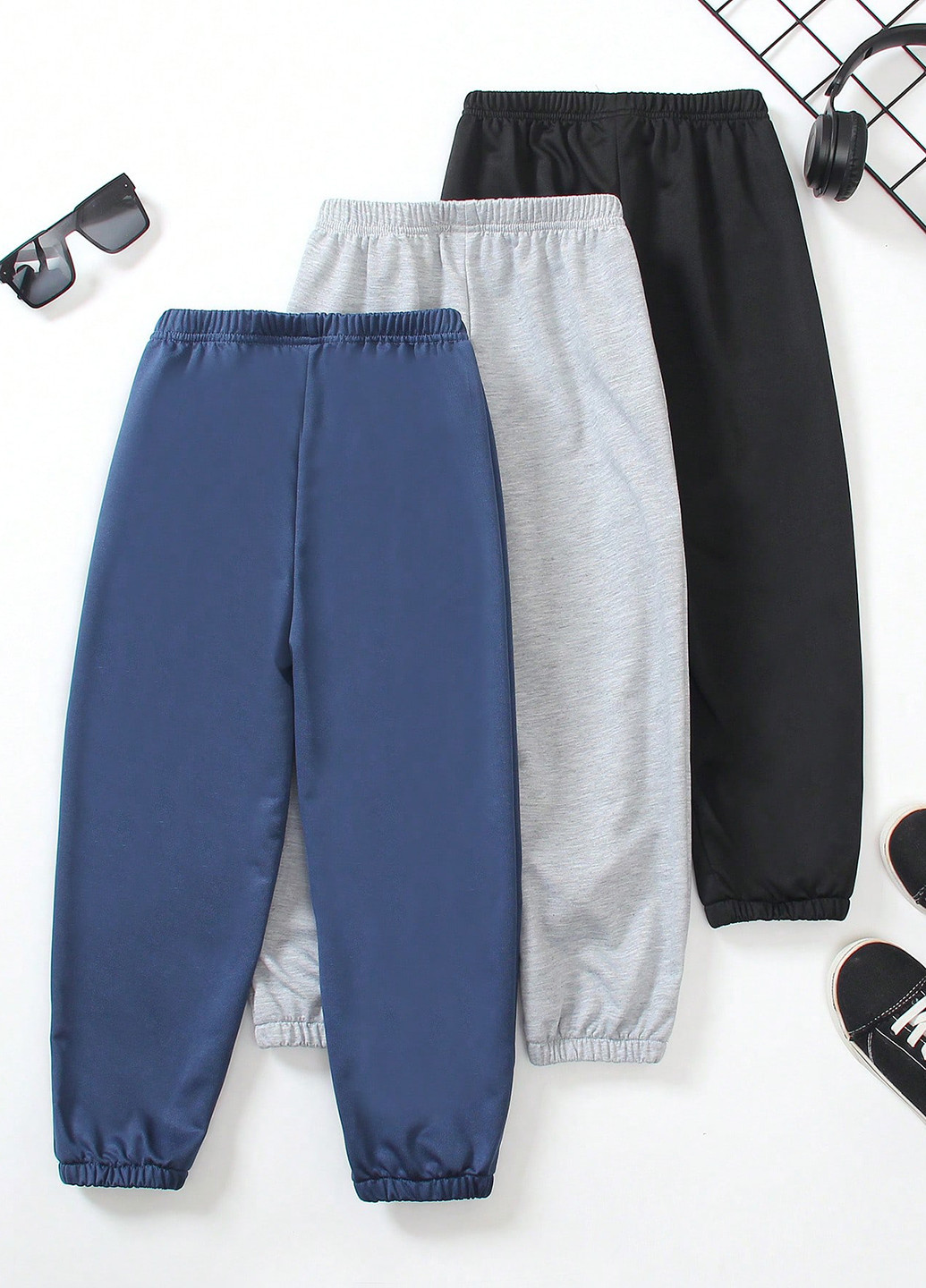 Комбинированные спортивные, кэжуал демисезонные брюки джоггеры SHEIN