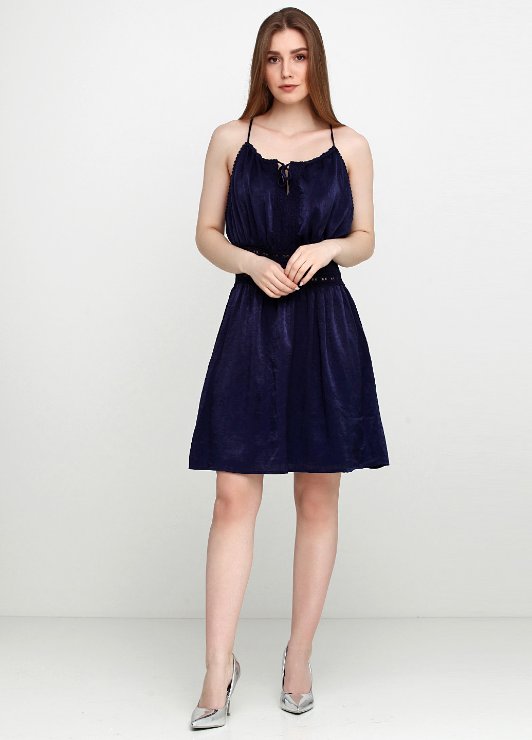 Синее кэжуал платье Mi Ami однотонное