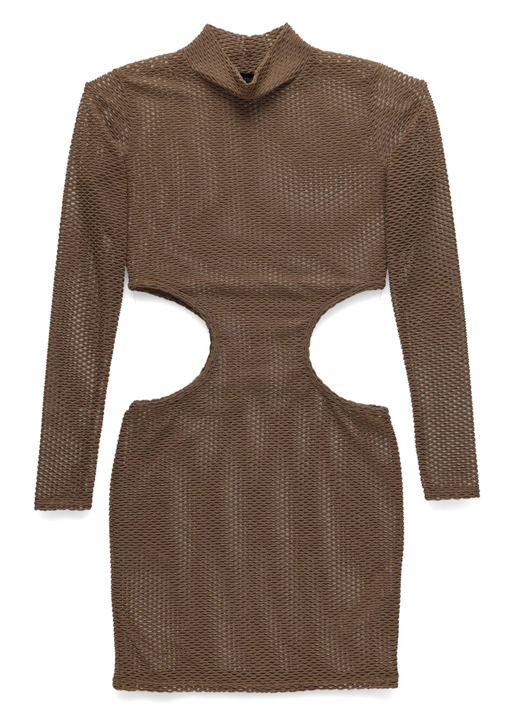 Светло-коричневое коктейльное платье платье-водолазка PrettyLittleThing однотонное