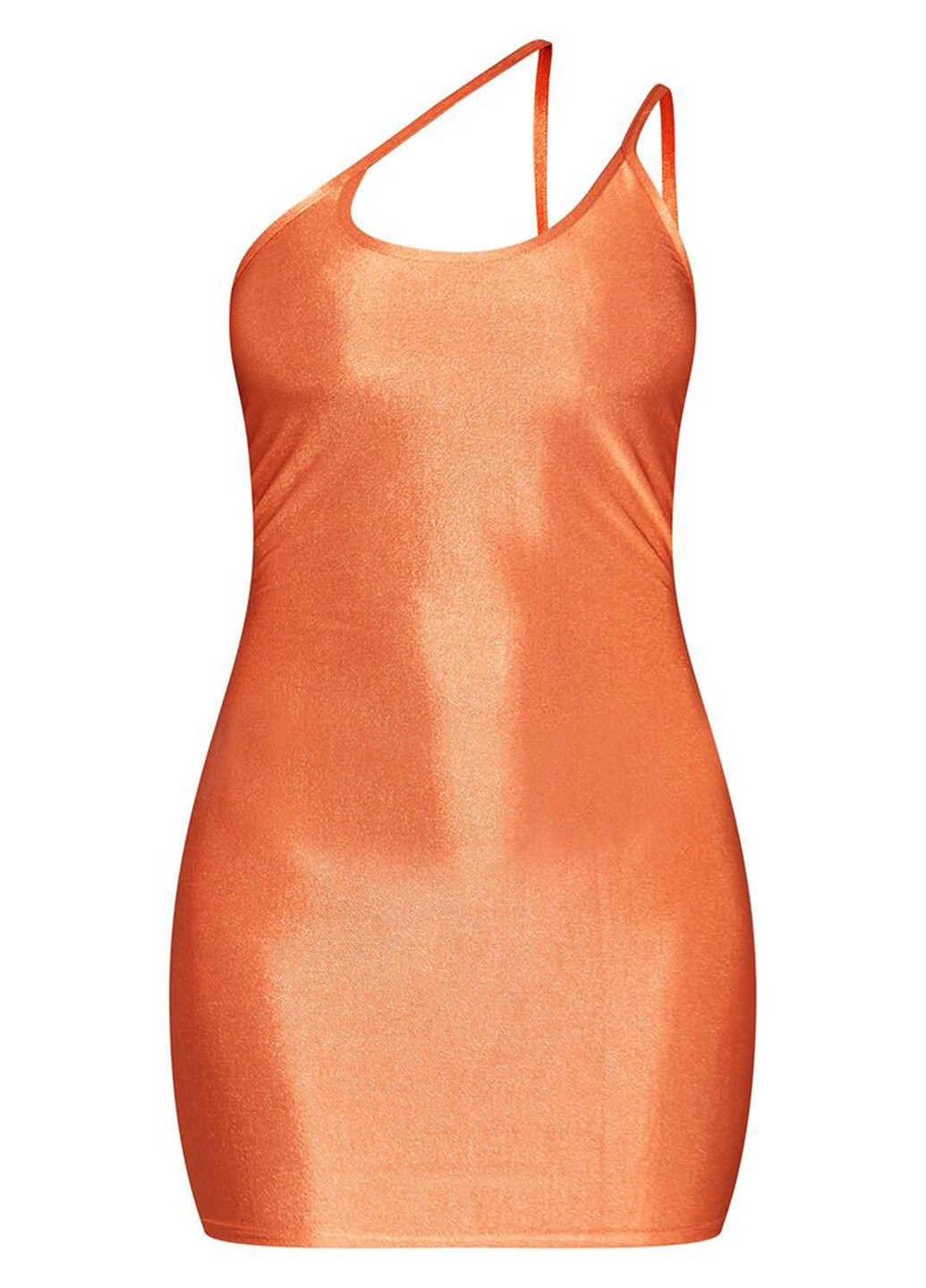 Оранжевое коктейльное платье платье-майка PrettyLittleThing однотонное