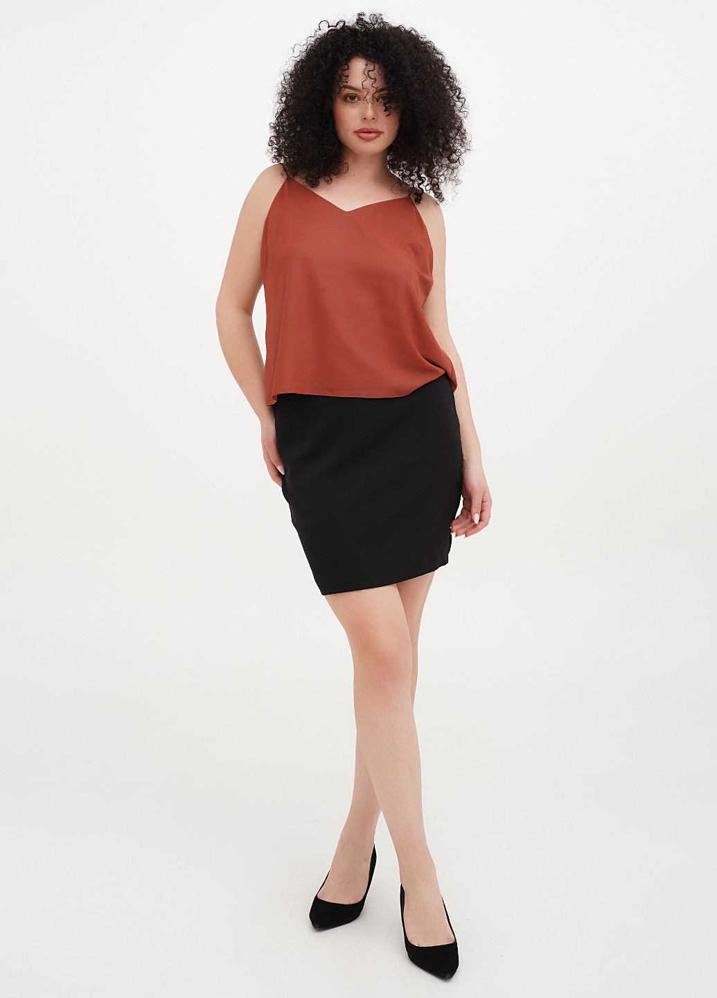 Черная кэжуал однотонная юбка Vicolo