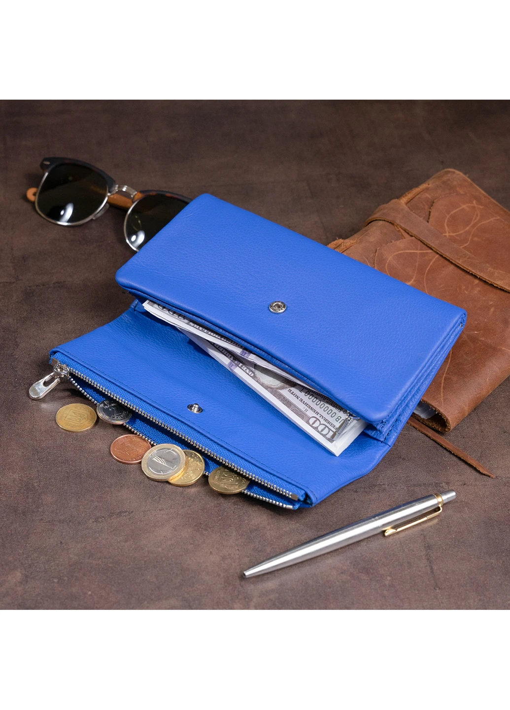 Жіночий шкіряний гаманець-клатч 18,5х9,8х2 см st leather (252131329)