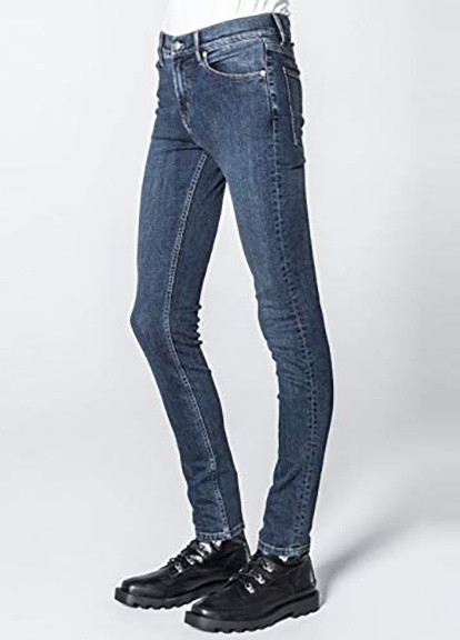 Джинси Cheap Monday однотонні сині джинсові бавовна