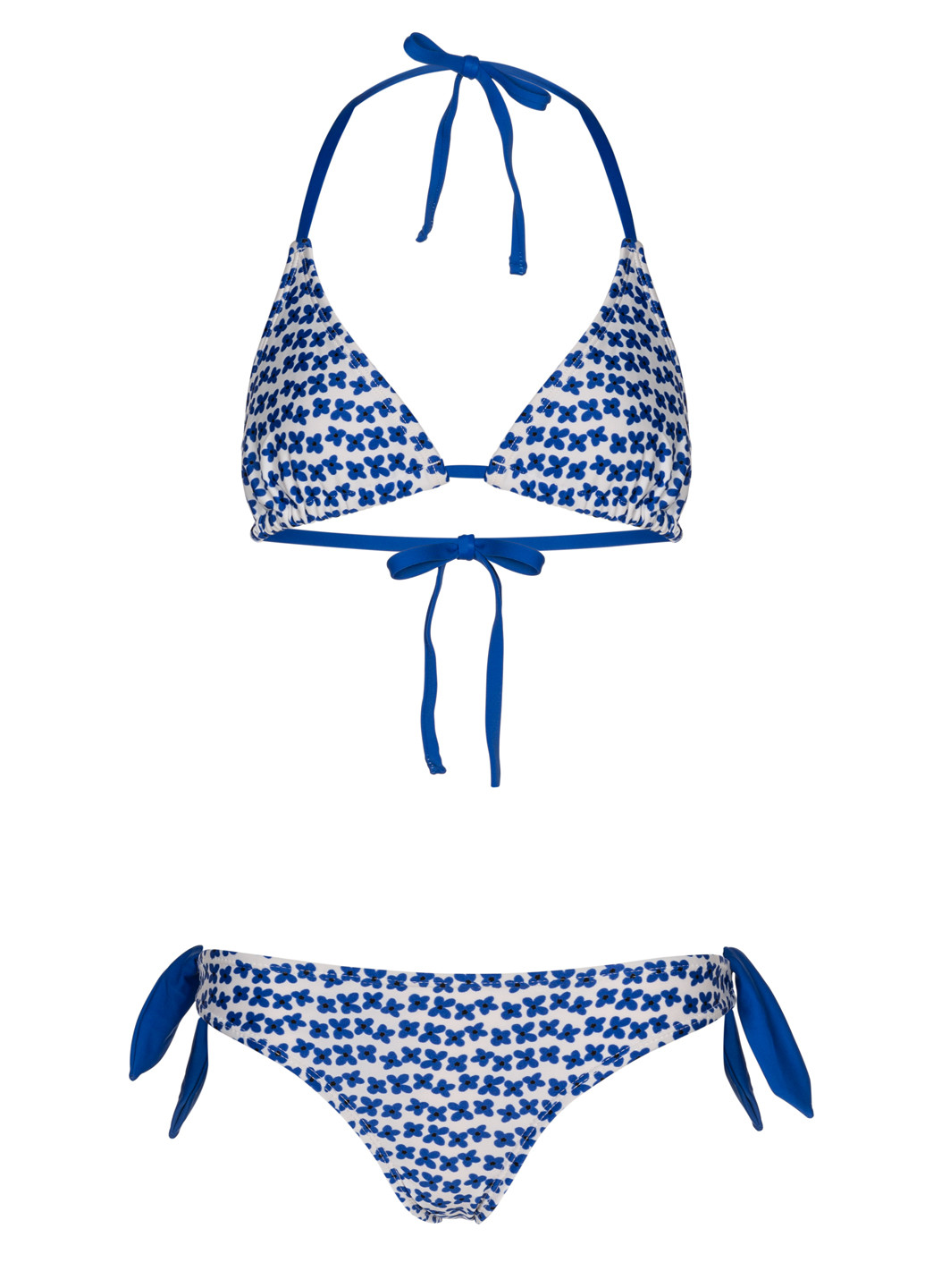 Синий летний купальник раздельный, бикини, халтер Beach Panties