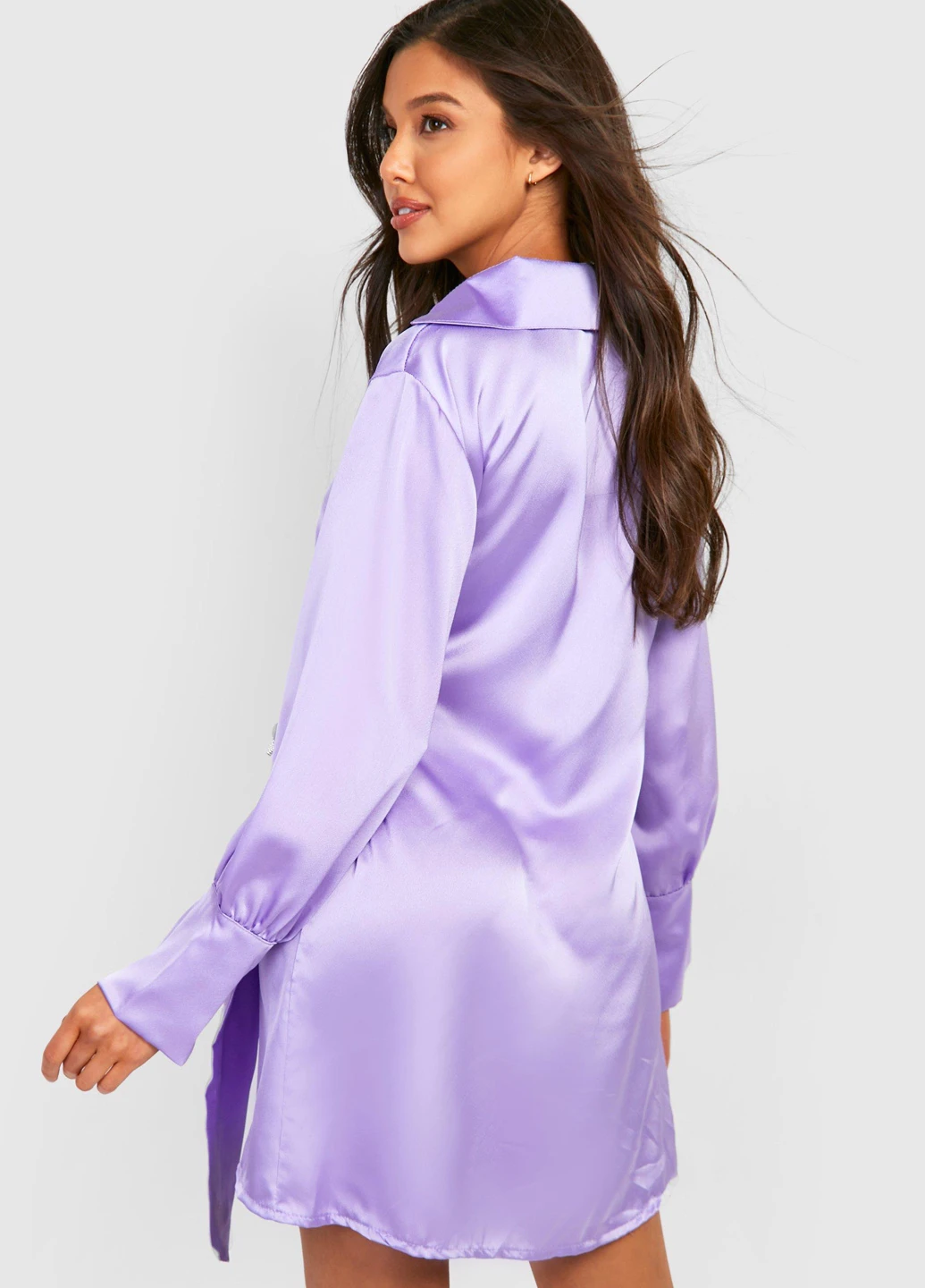 Сиреневая блуза на запах Boohoo