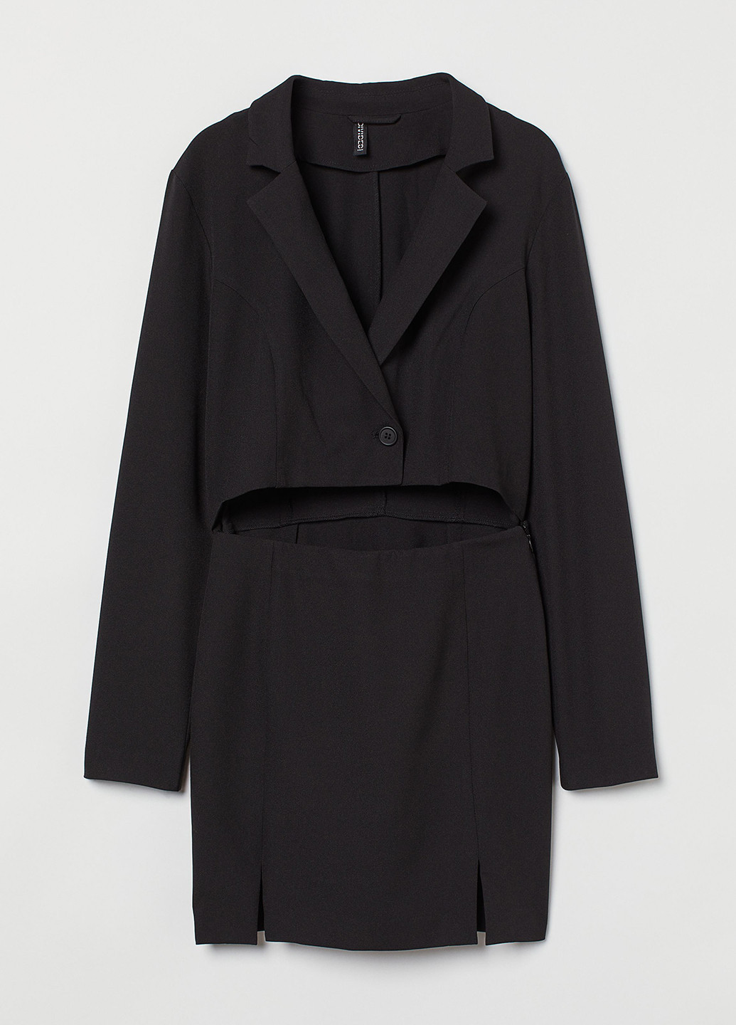 Черное кэжуал платье силуэтная, платье-жакет H&M однотонное