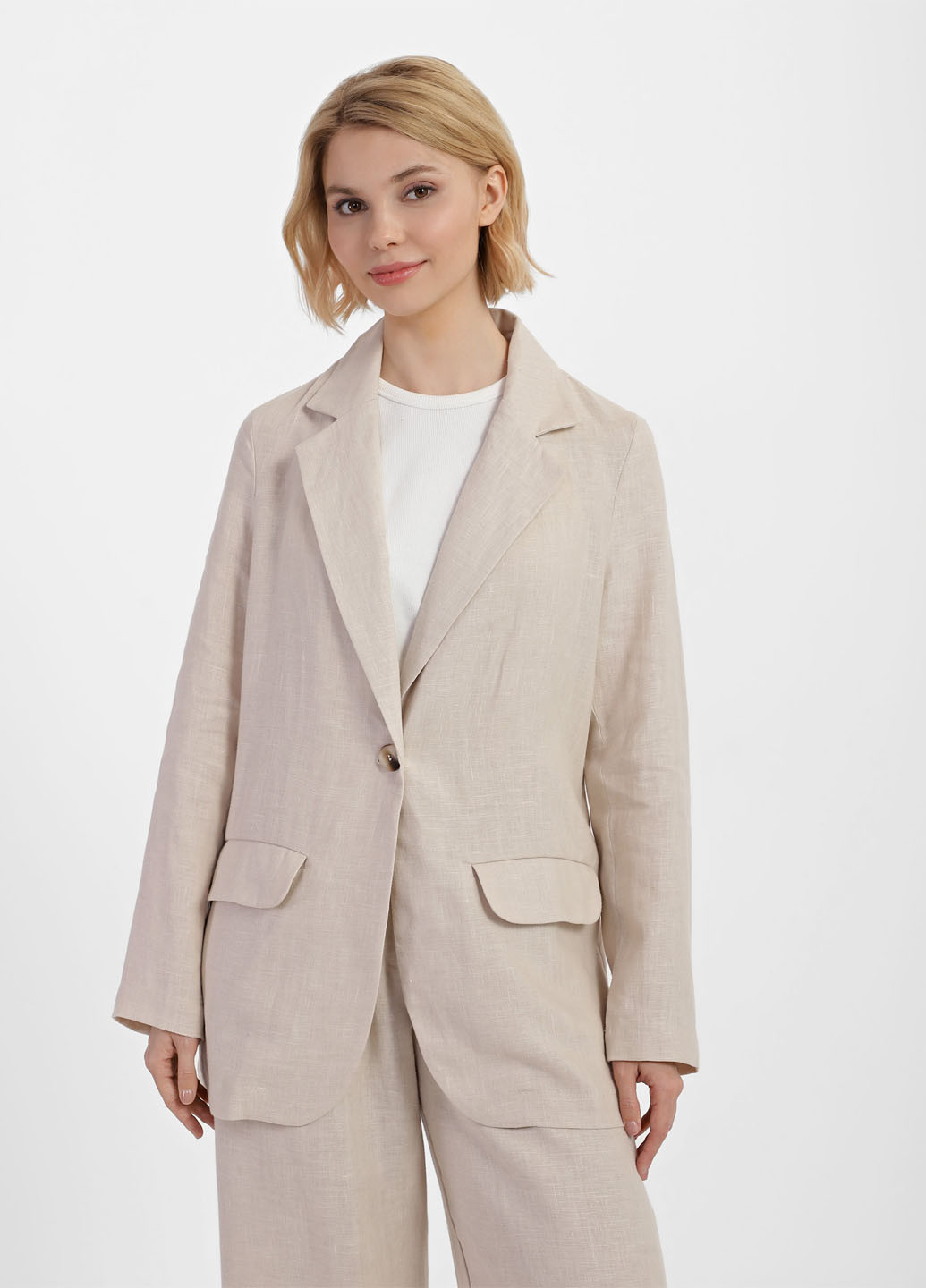 Бежевый женский жакет Braska однотонный - демисезонный