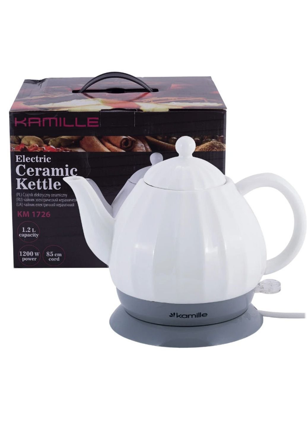 Электрический чайник керамический 1,2 л KM-1726 Kamille (253630881)