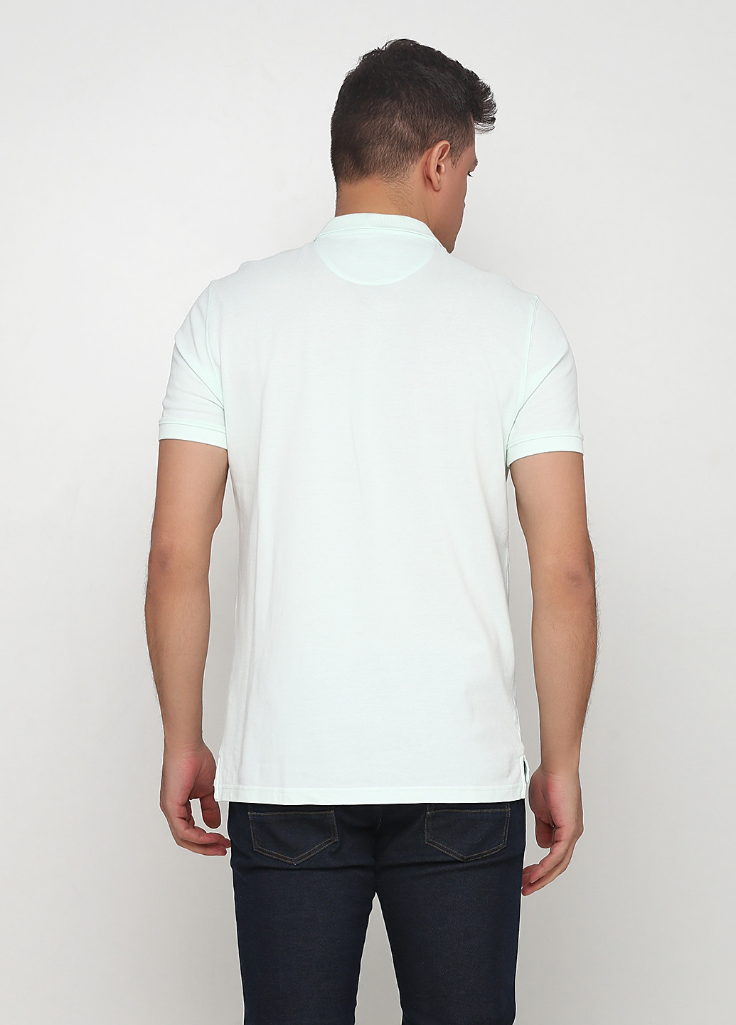 Мятная футболка-поло для мужчин Massimo Dutti однотонная