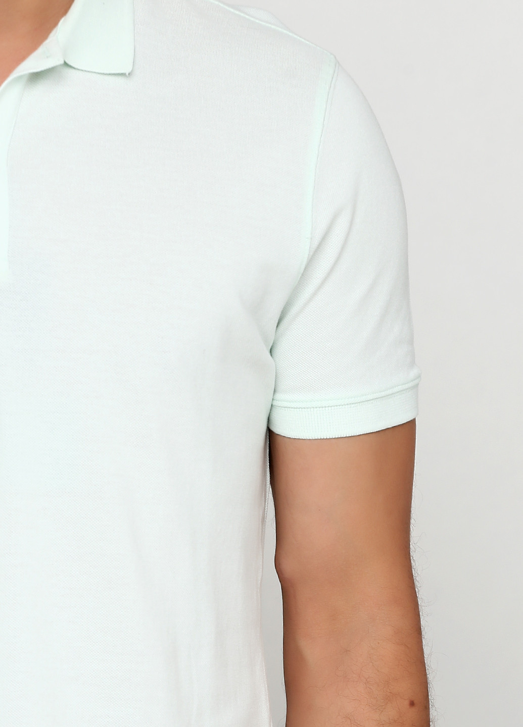 Мятная футболка-поло для мужчин Massimo Dutti однотонная