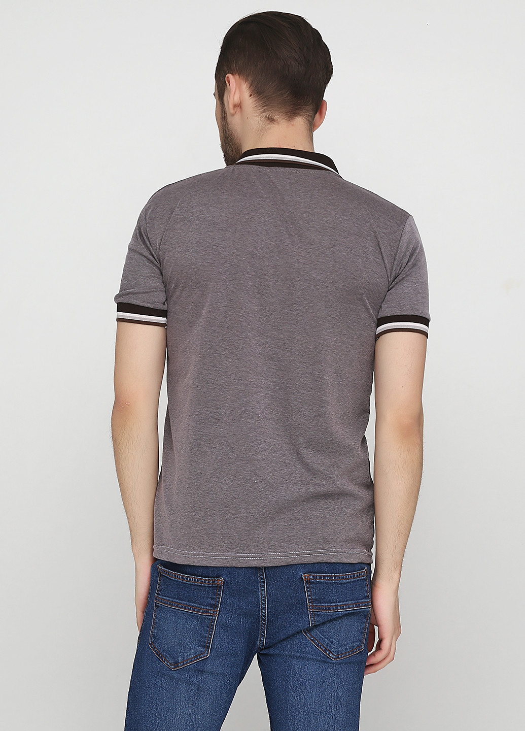 Серо-коричневая футболка-поло для мужчин Chiarotex меланжевая