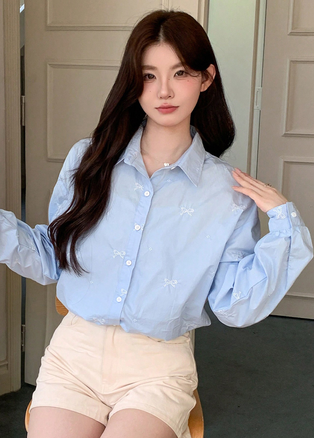 Голубая блуза SHEIN