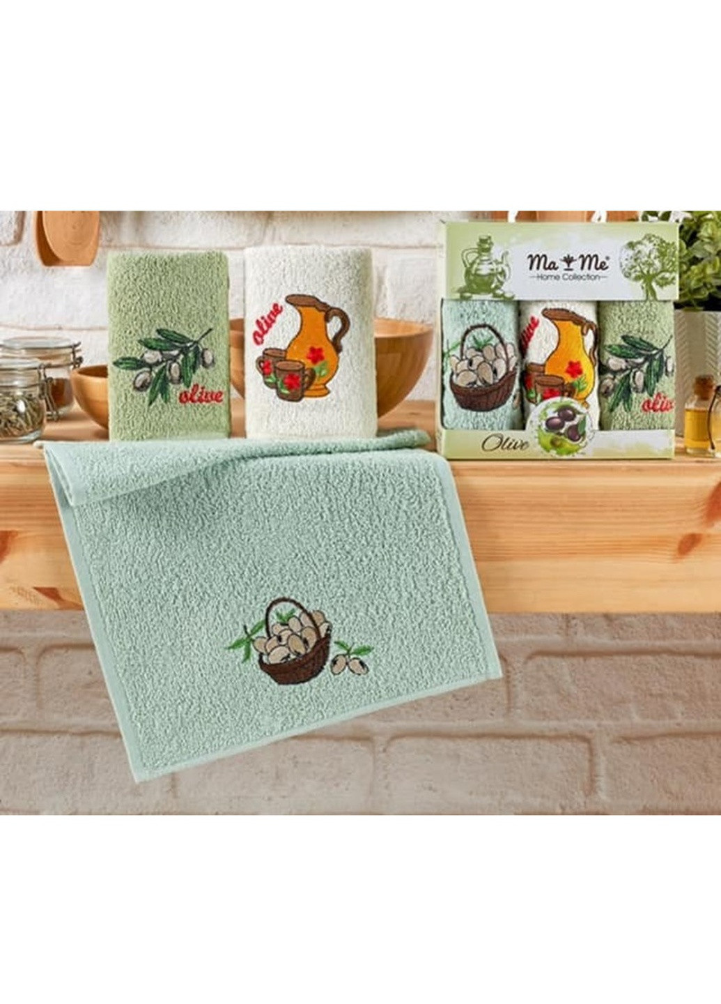 Набір кухонних рушників 50x30 см, 3 шт. TURComFor комбінований