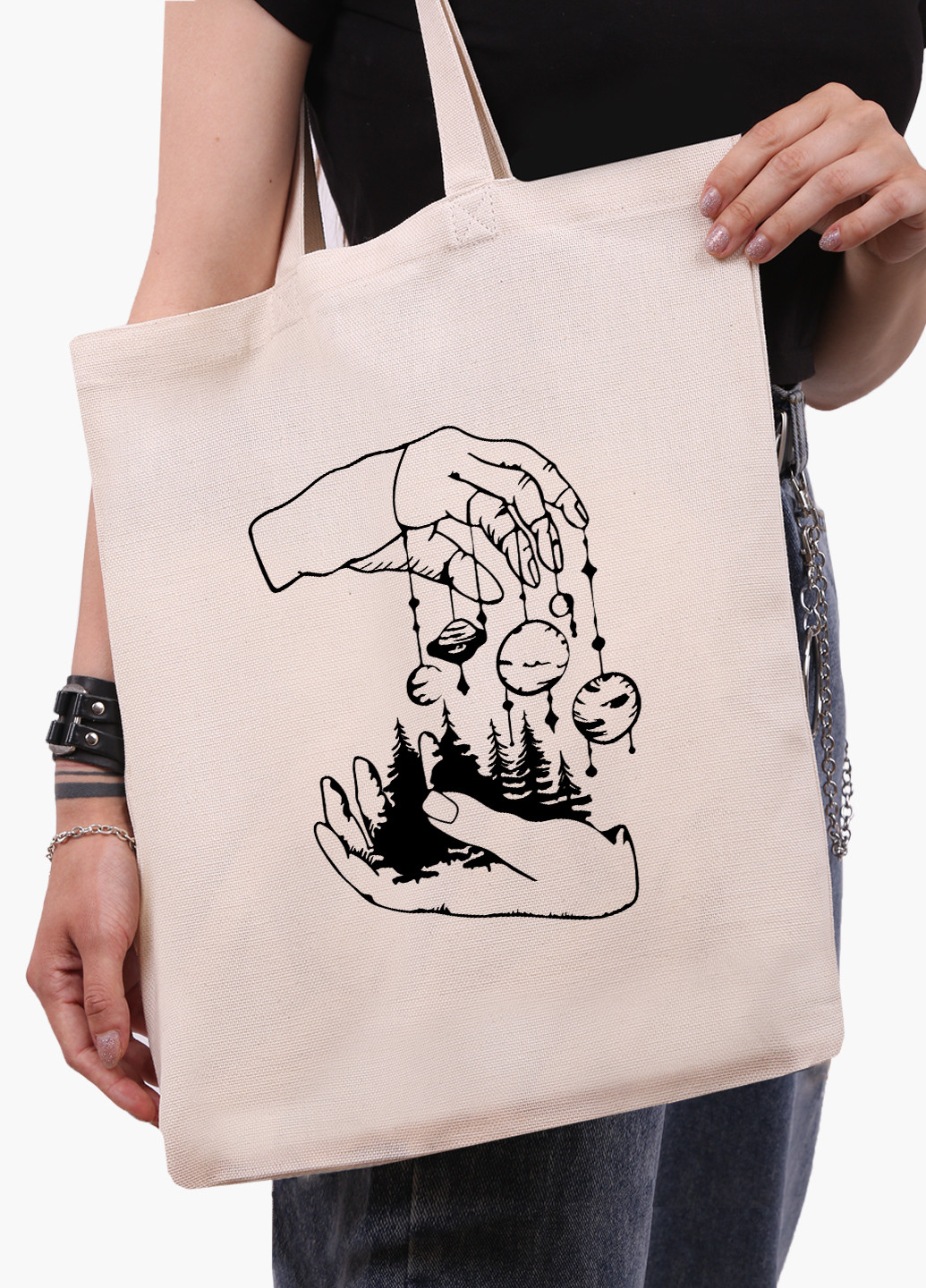 Еко сумка шоппер біла Мистецтво (Art) (9227-2843-WT-1) Еко сумка шоппер біла 41*35 см MobiPrint (221682941)