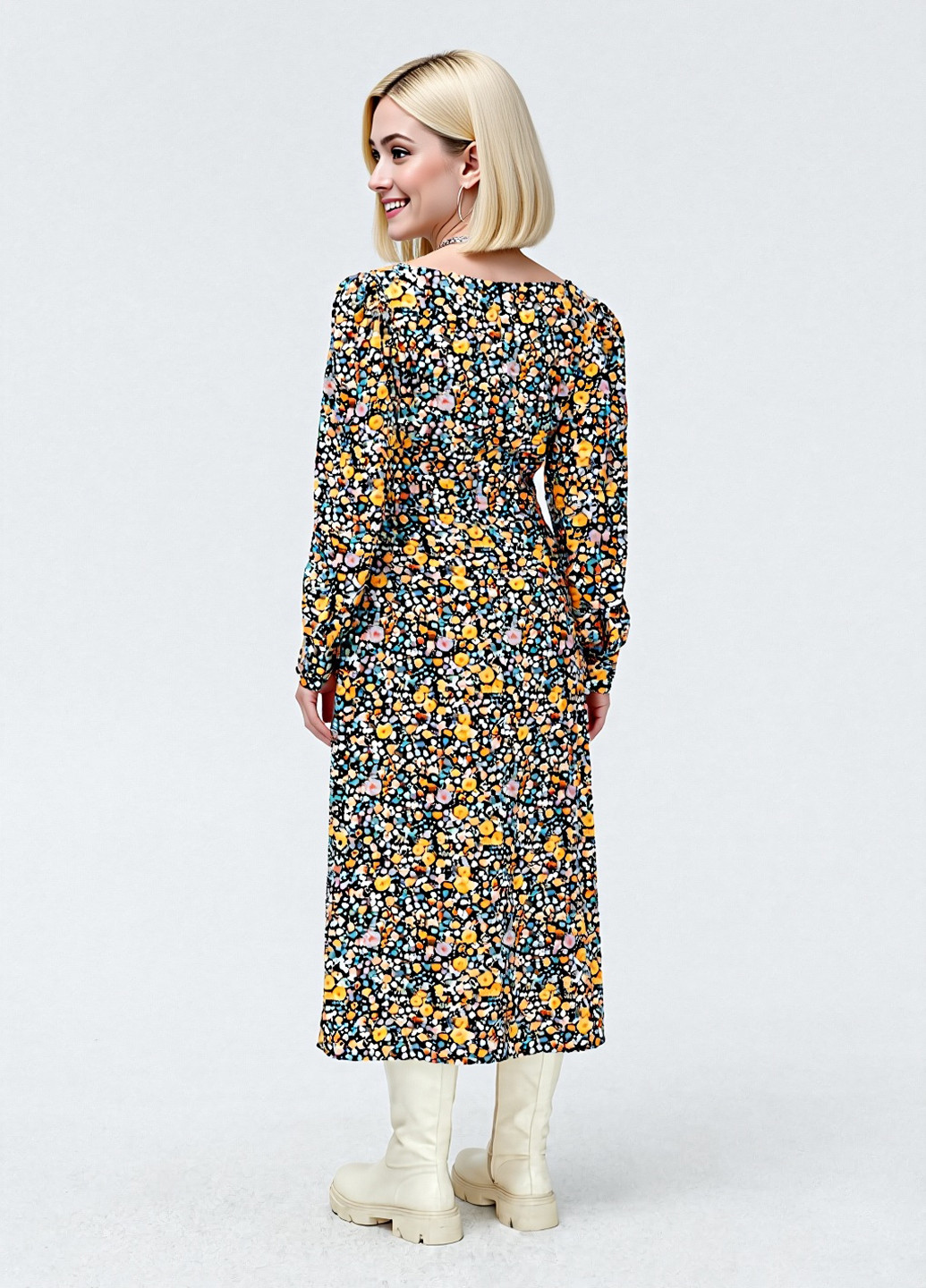 Черное кэжуал платье футляр Cropp с цветочным принтом