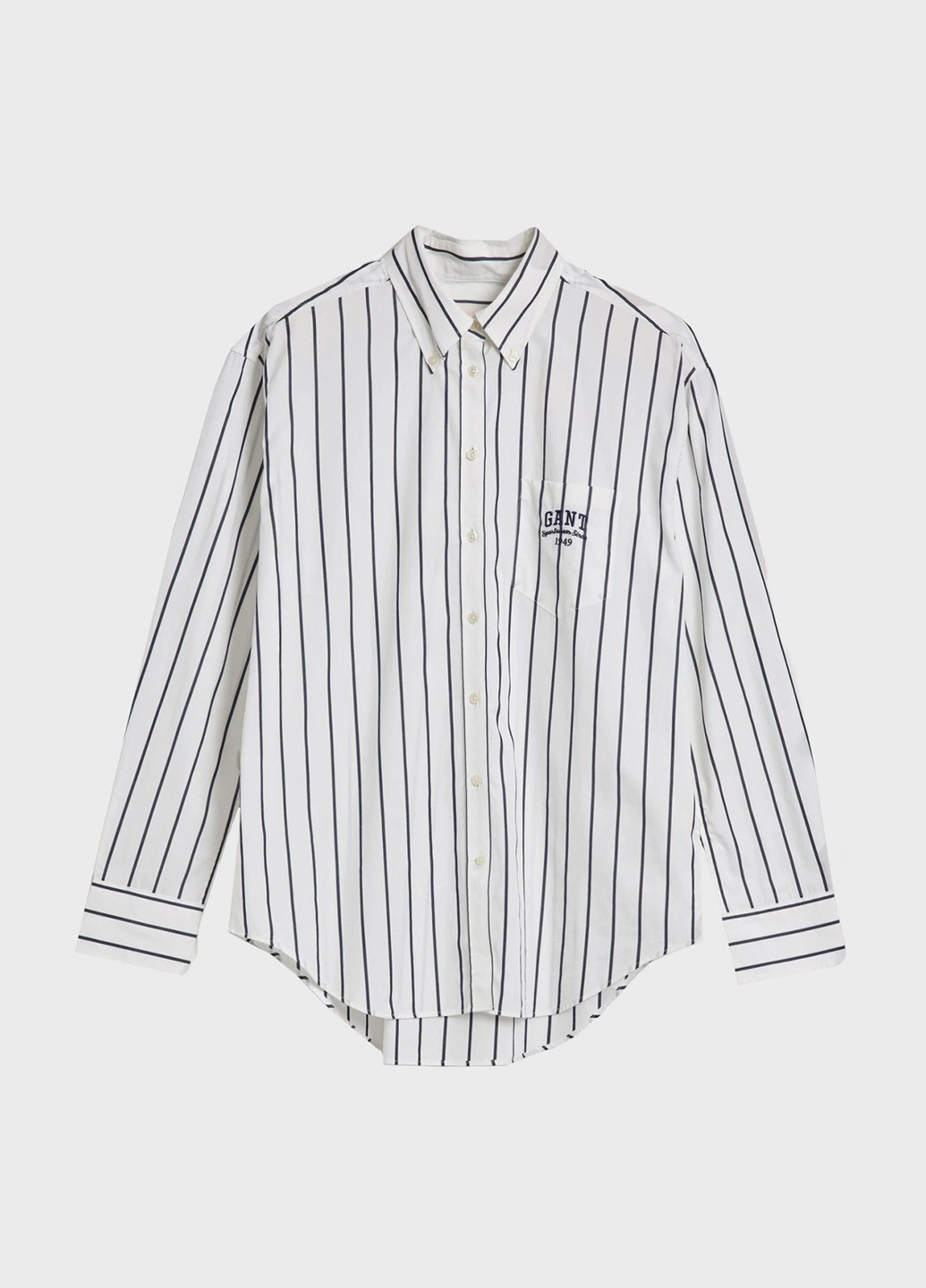 Синяя кэжуал рубашка в полоску Gant