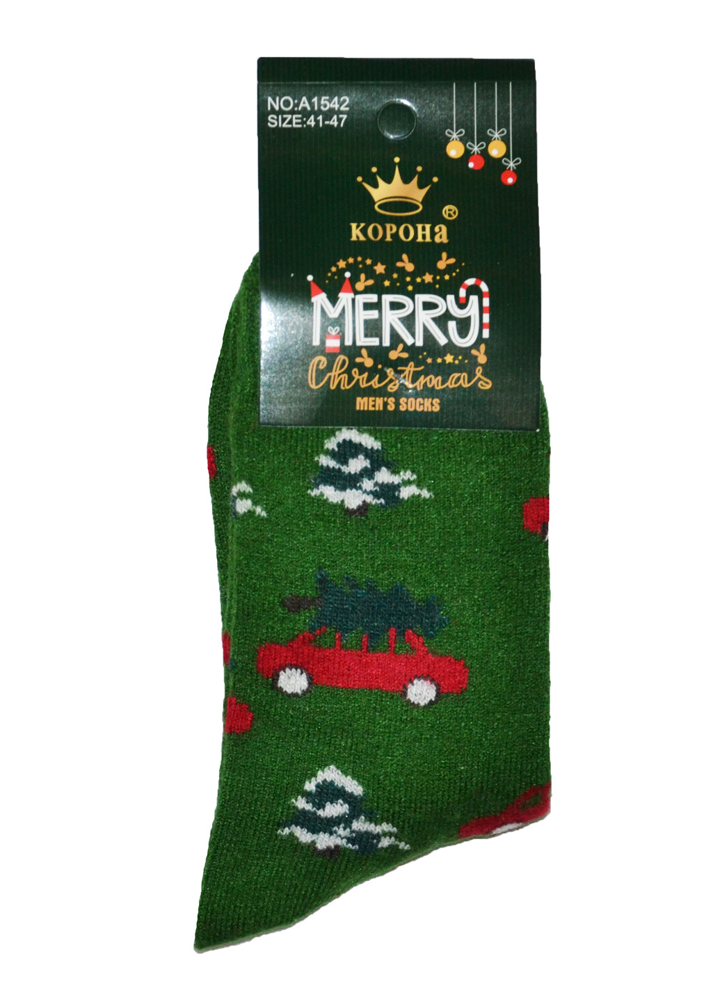 Шкарпетки Корона новорічні зелені повсякденні