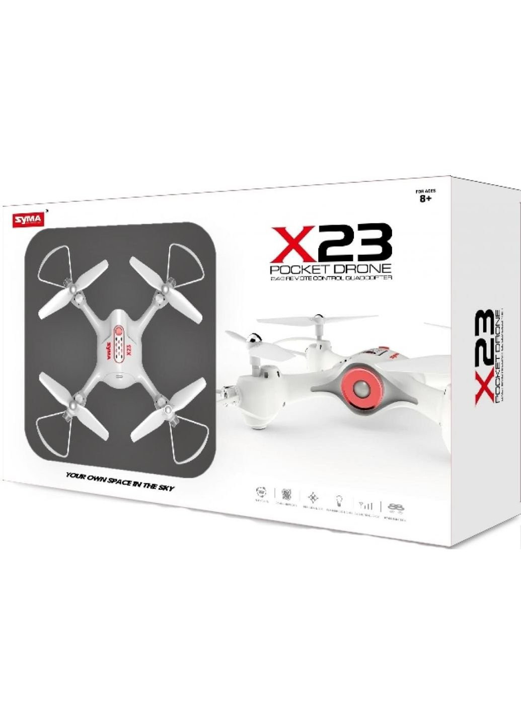 Іграшка радіокерована Квадрокоптер з 2,4 ГГц управлінням, 21 cм (X23 Black) Syma (254075715)