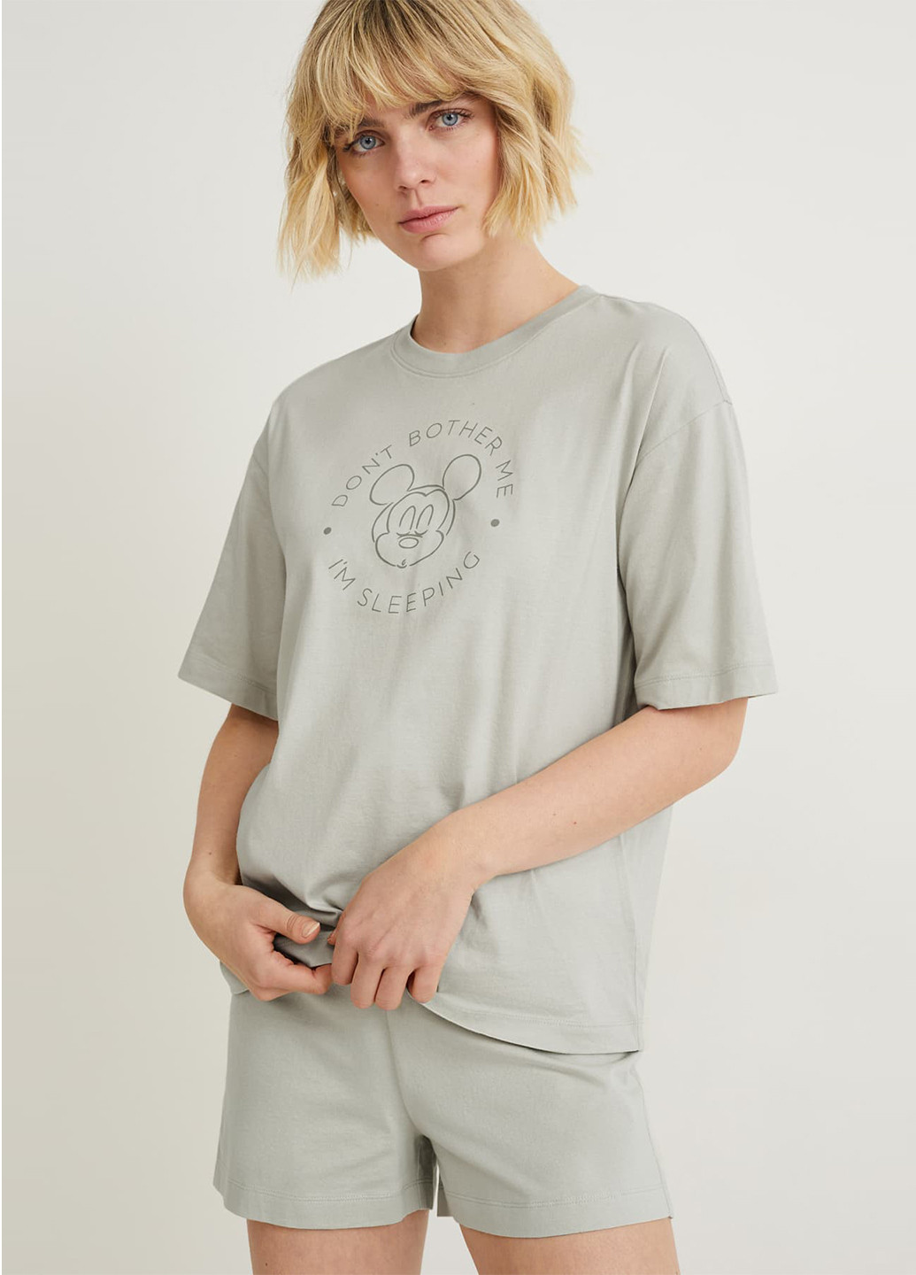 Сіро-зелена всесезон піжама (футболка, шорти) футболка + шорти C&A