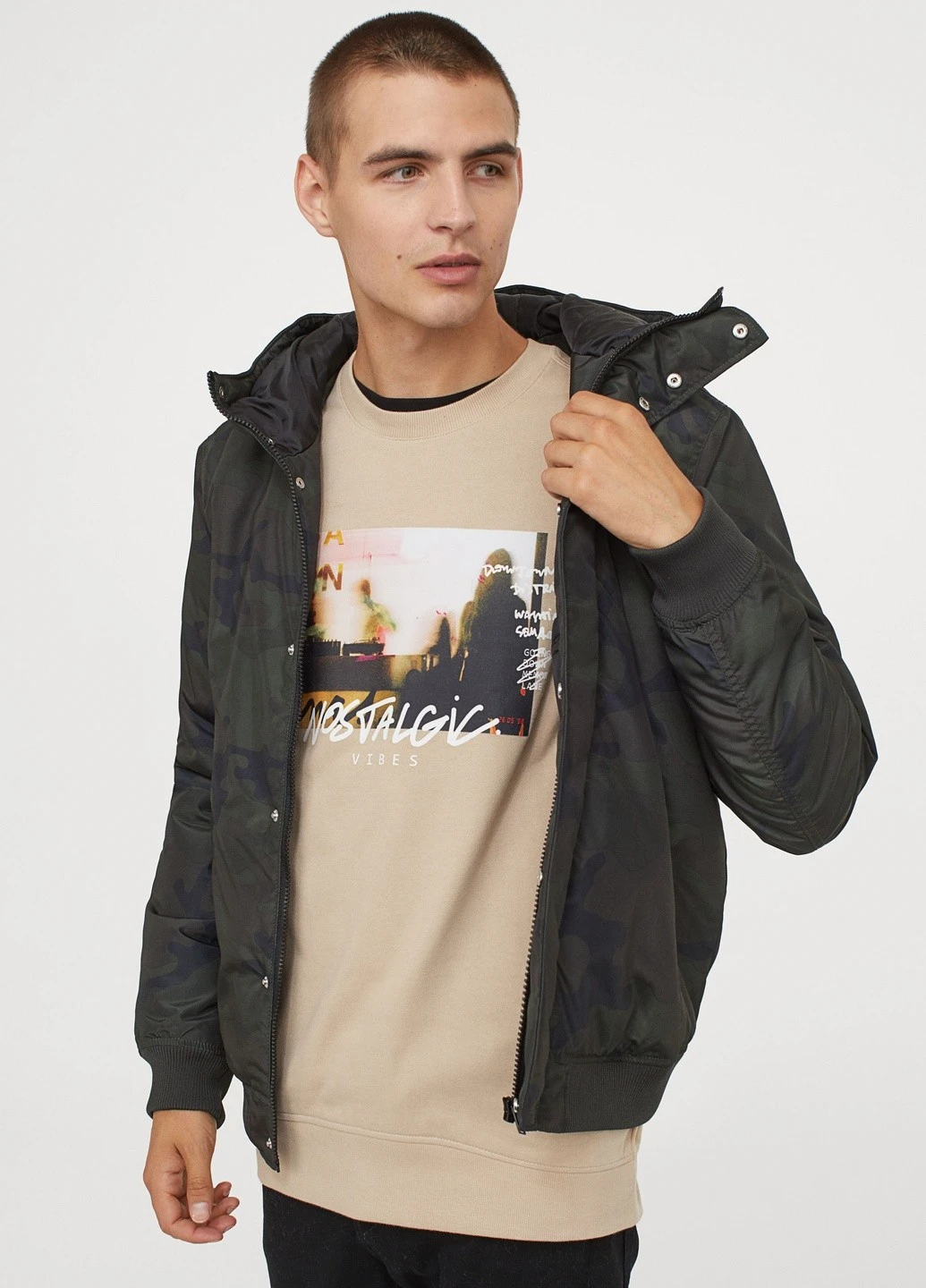 Оливковая (хаки) зимняя куртка H&M
