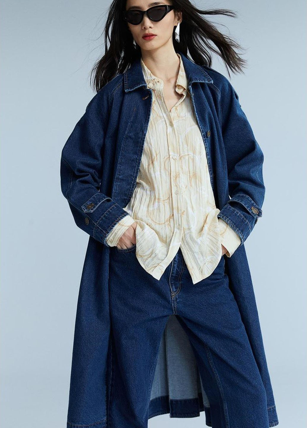 Плащ H&M тренчкот на гудзиках демісезон (362050238)