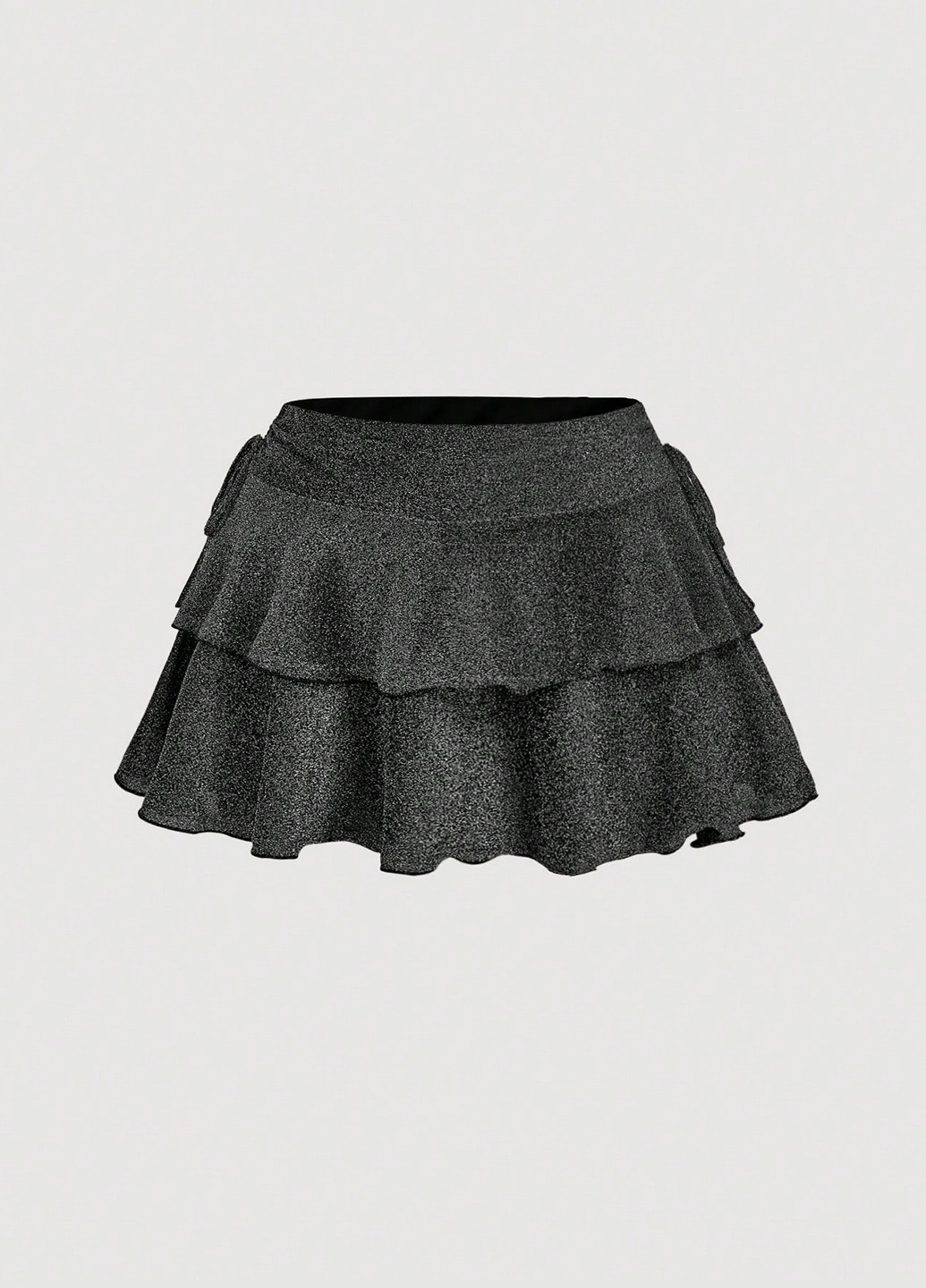 Черная кэжуал однотонная юбка SHEIN а-силуэта (трапеция)