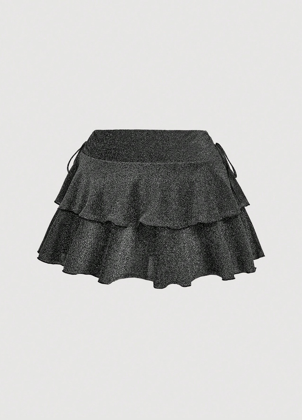 Черная кэжуал однотонная юбка SHEIN а-силуэта (трапеция)