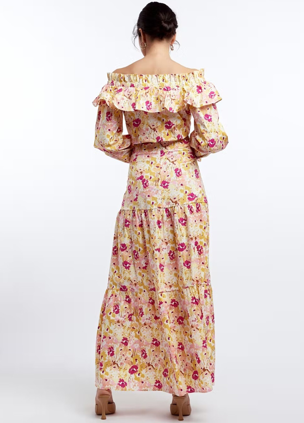 Разноцветная кэжуал цветочной расцветки юбка Gina Tricot а-силуэта (трапеция)