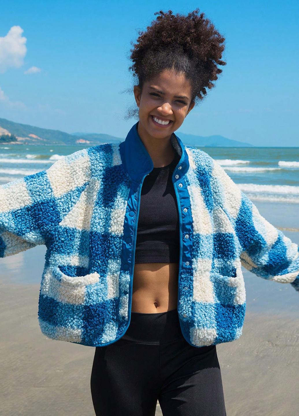 Синя демісезонна куртка SHEIN