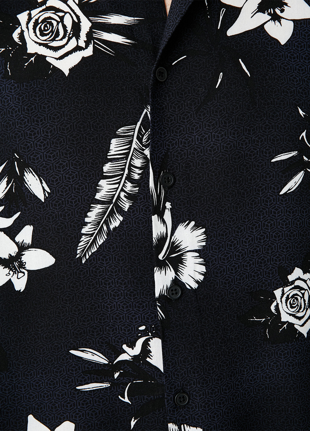 Черная кэжуал рубашка с цветами KOTON
