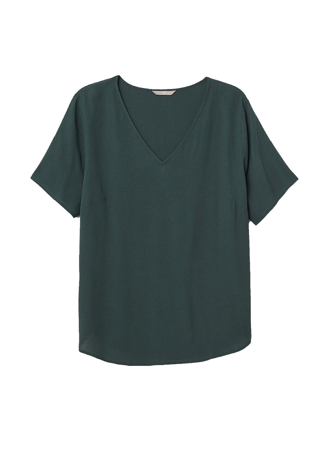 Темно-зеленая летняя футболка H&M