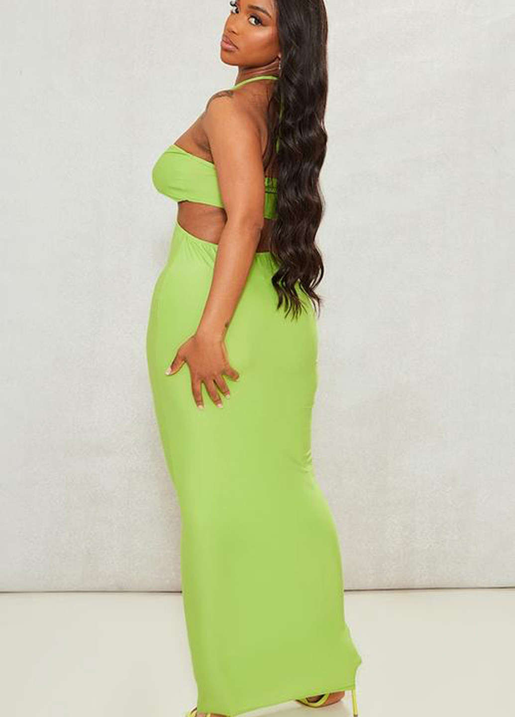 Салатова кежуал, коктейльна сукня PrettyLittleThing однотонна