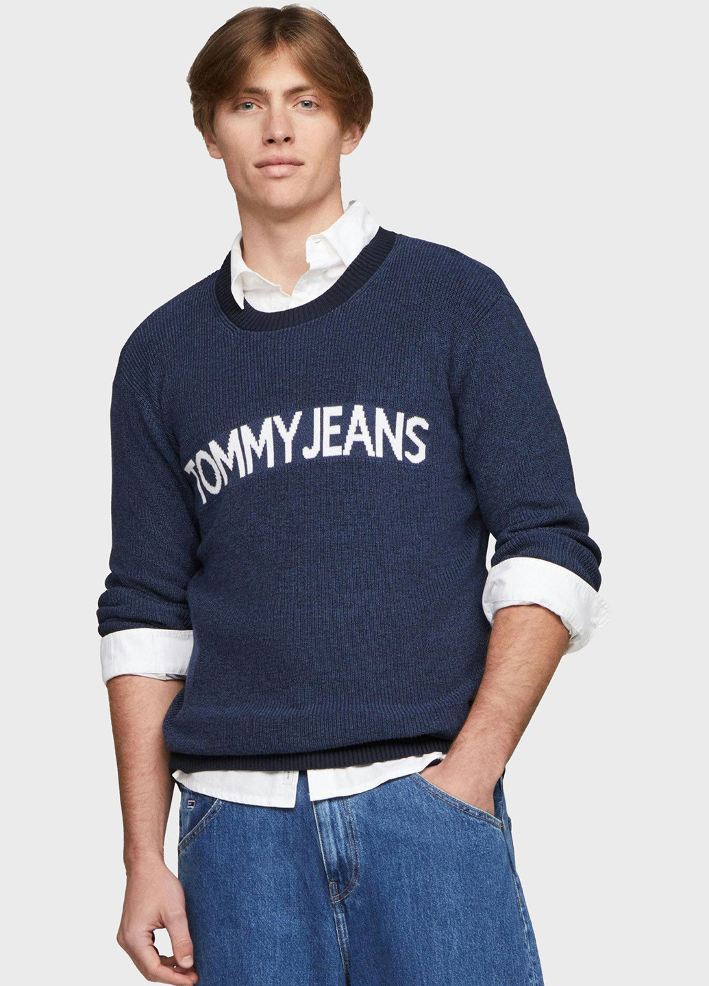 Серо-синий демисезонный джемпер джемпер Tommy Jeans