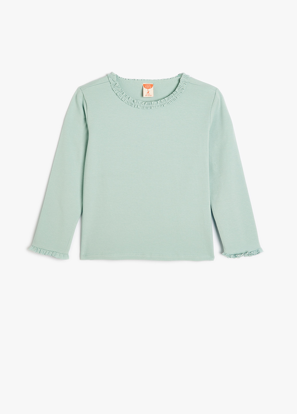 Мятный демисезонный кэжуал лонгслив KOTON однотонный