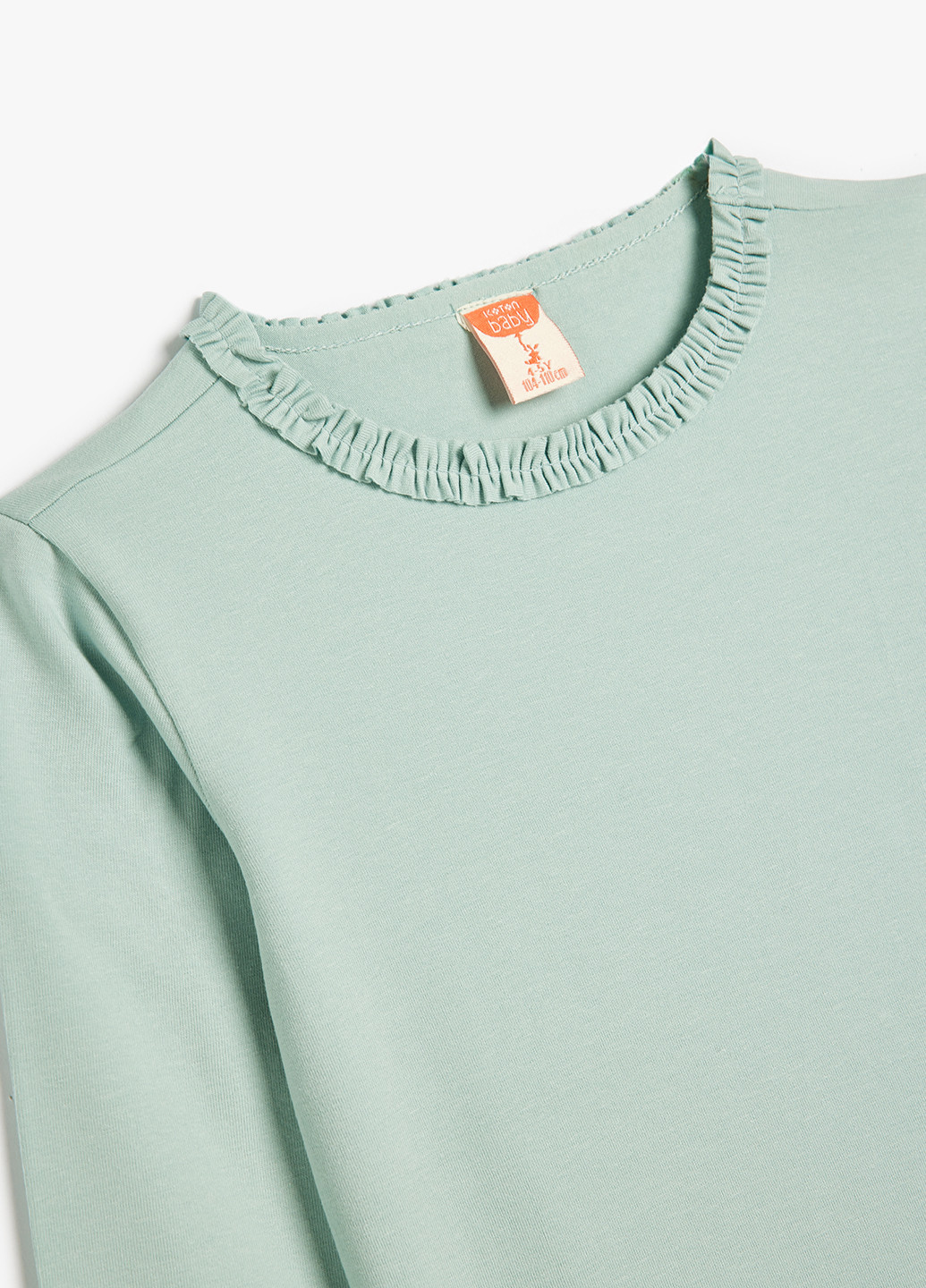 Мятный демисезонный кэжуал лонгслив KOTON однотонный