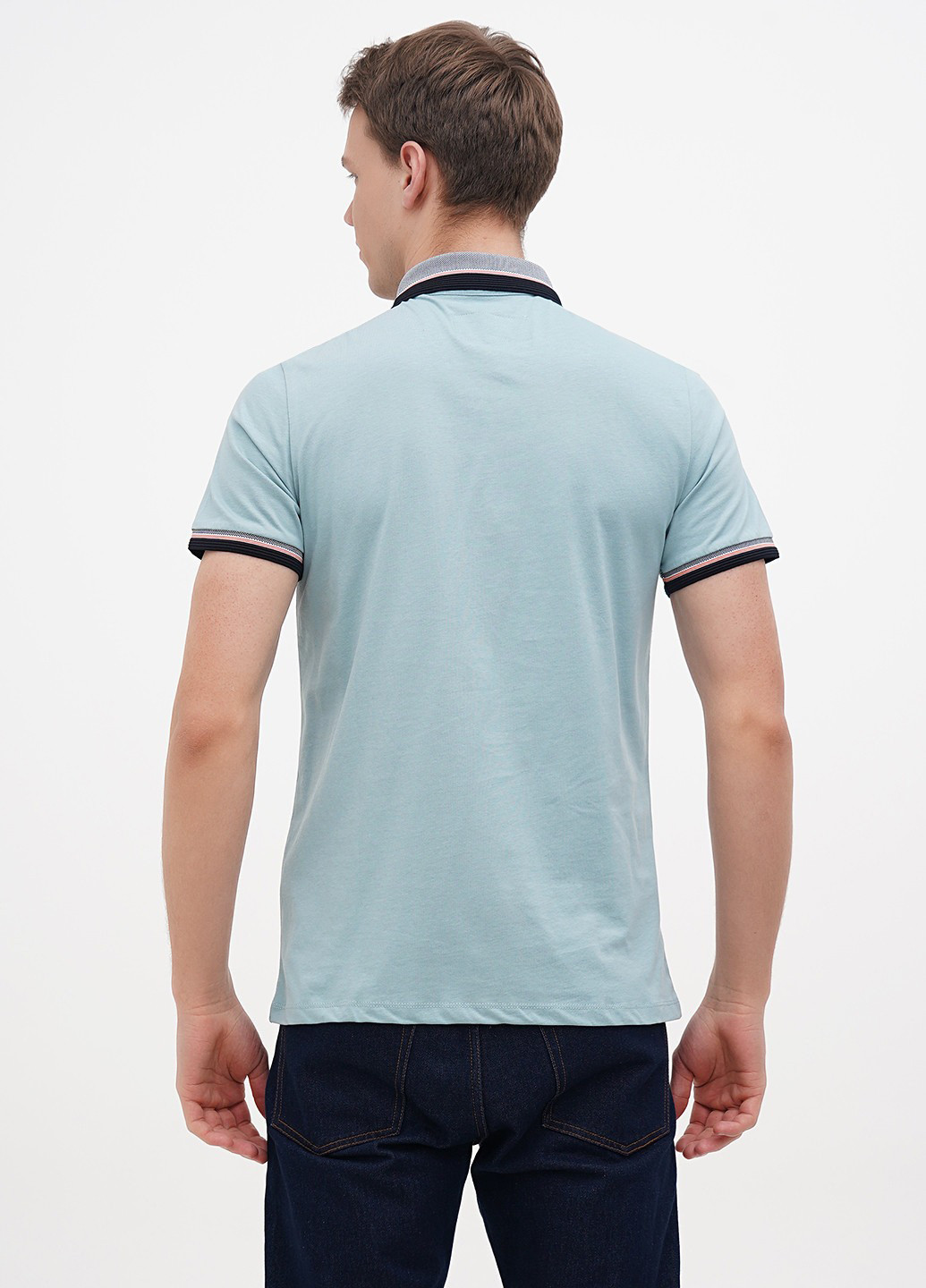 Бирюзовая футболка-поло для мужчин Benson & Cherry однотонная
