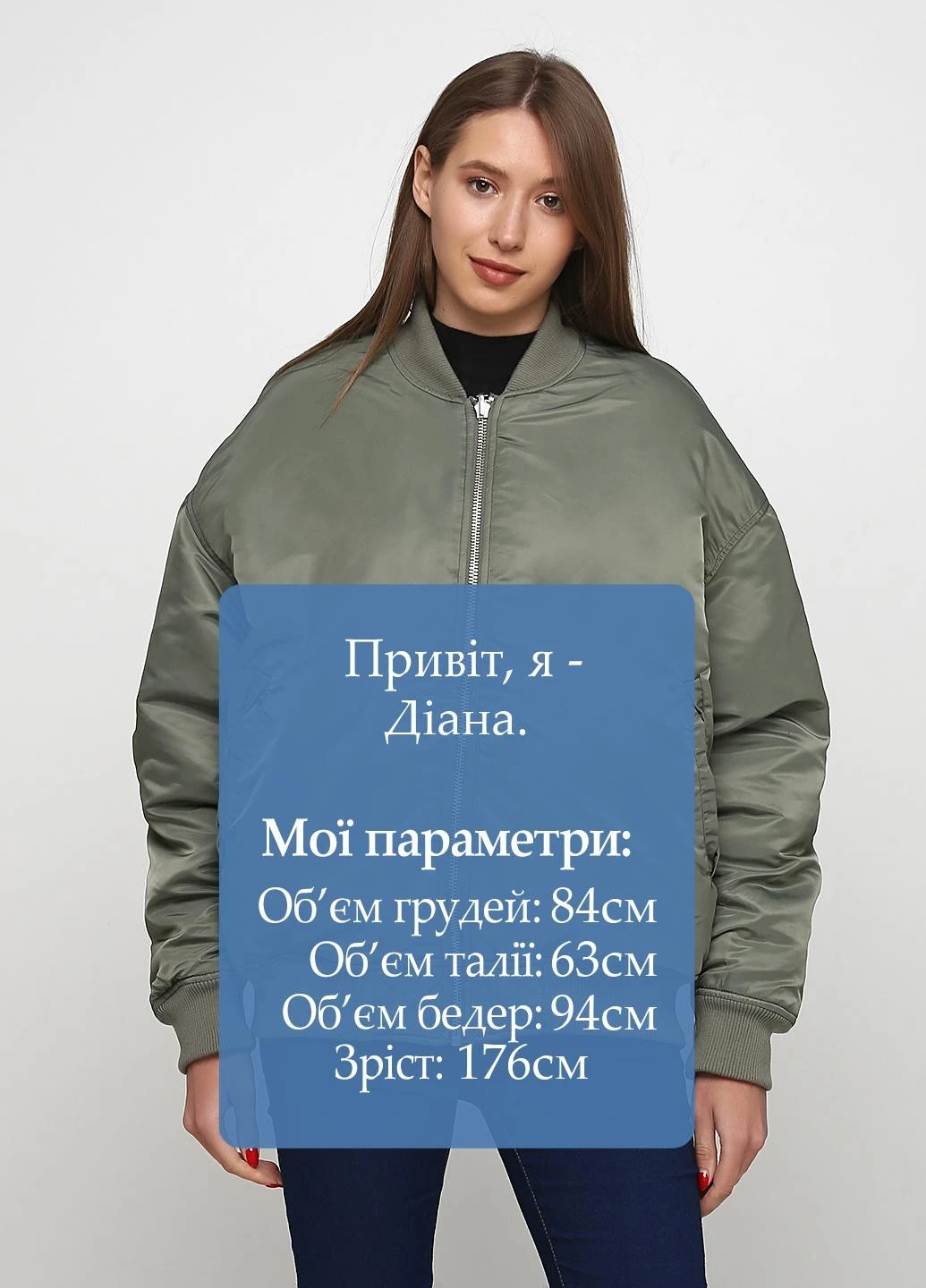 Оливкова (хакі) демісезонна куртка бомбер Weekday