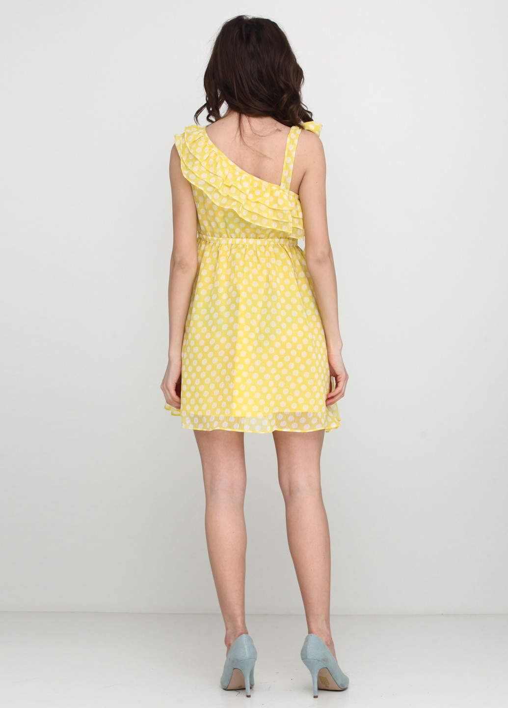 Желтое кэжуал платье Catwalk88 в горошек