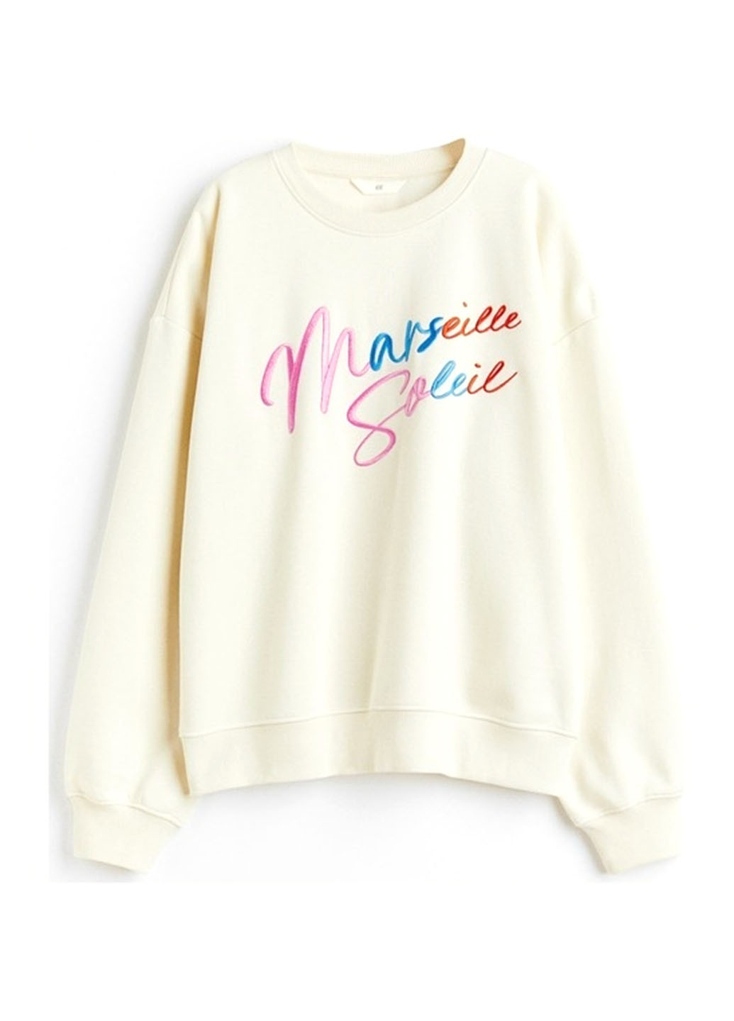 Кремовый свитшот H&M логотип без декора (339050660)