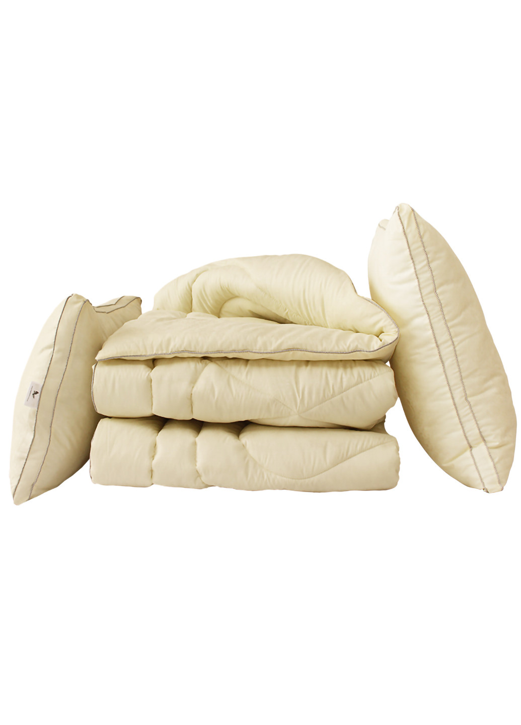Комплект одеяло лебяжий пух "Бежевое" евро + 2 подушки 50х70 см Tag (254805585)