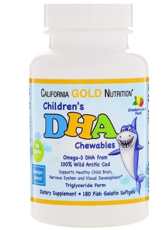 Children's DHA, 100% Wild Arctic Cod 180Gelatin Softgels (Strawberry-Lemon) California Gold Nutrition (254325783)
