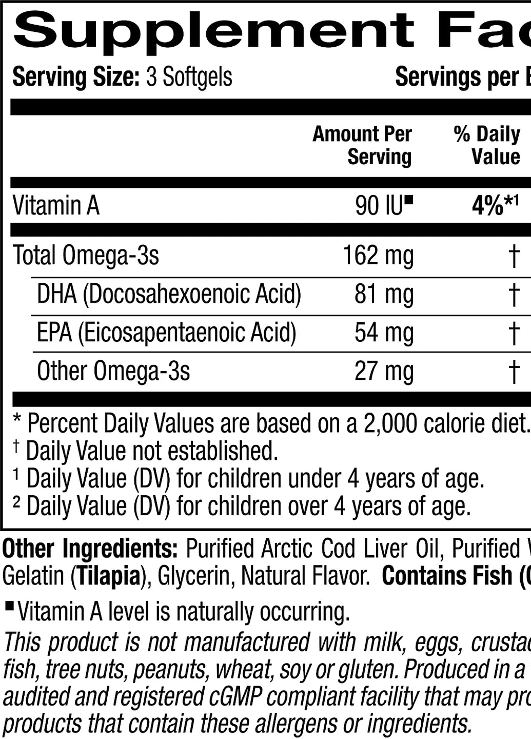 Children's DHA, 100% Wild Arctic Cod 180Gelatin Softgels (Strawberry-Lemon) California Gold Nutrition (254325783)