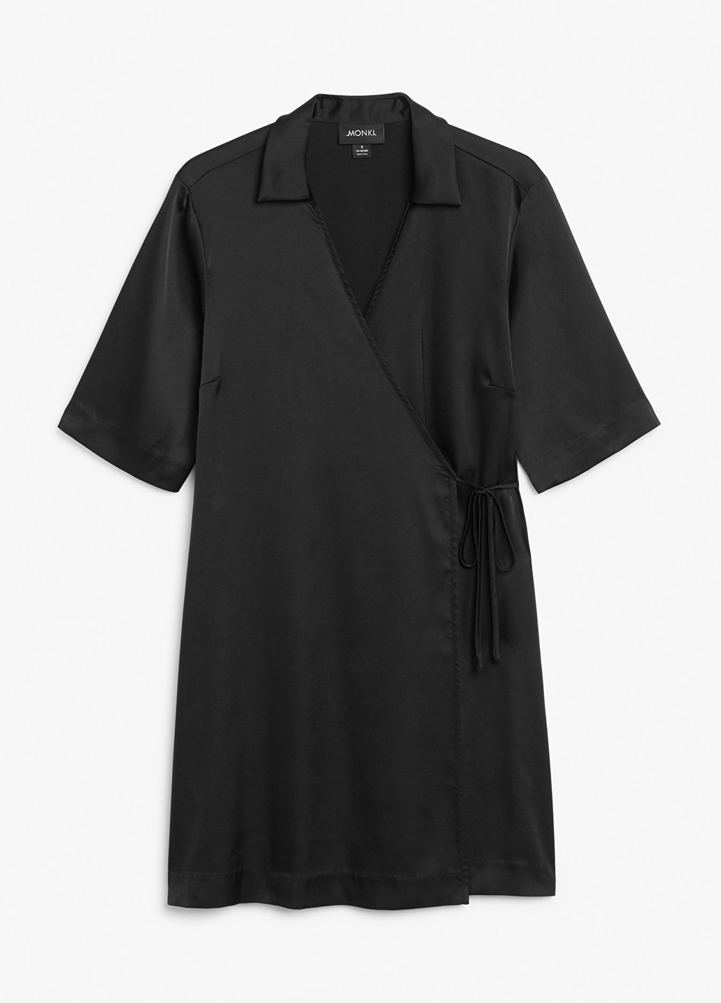 Черное кэжуал платье на запах Monki однотонное