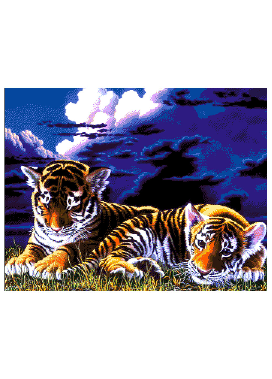 Набор для вышивания бисером Тигрята 64х50 см Александра Токарева (252253182)