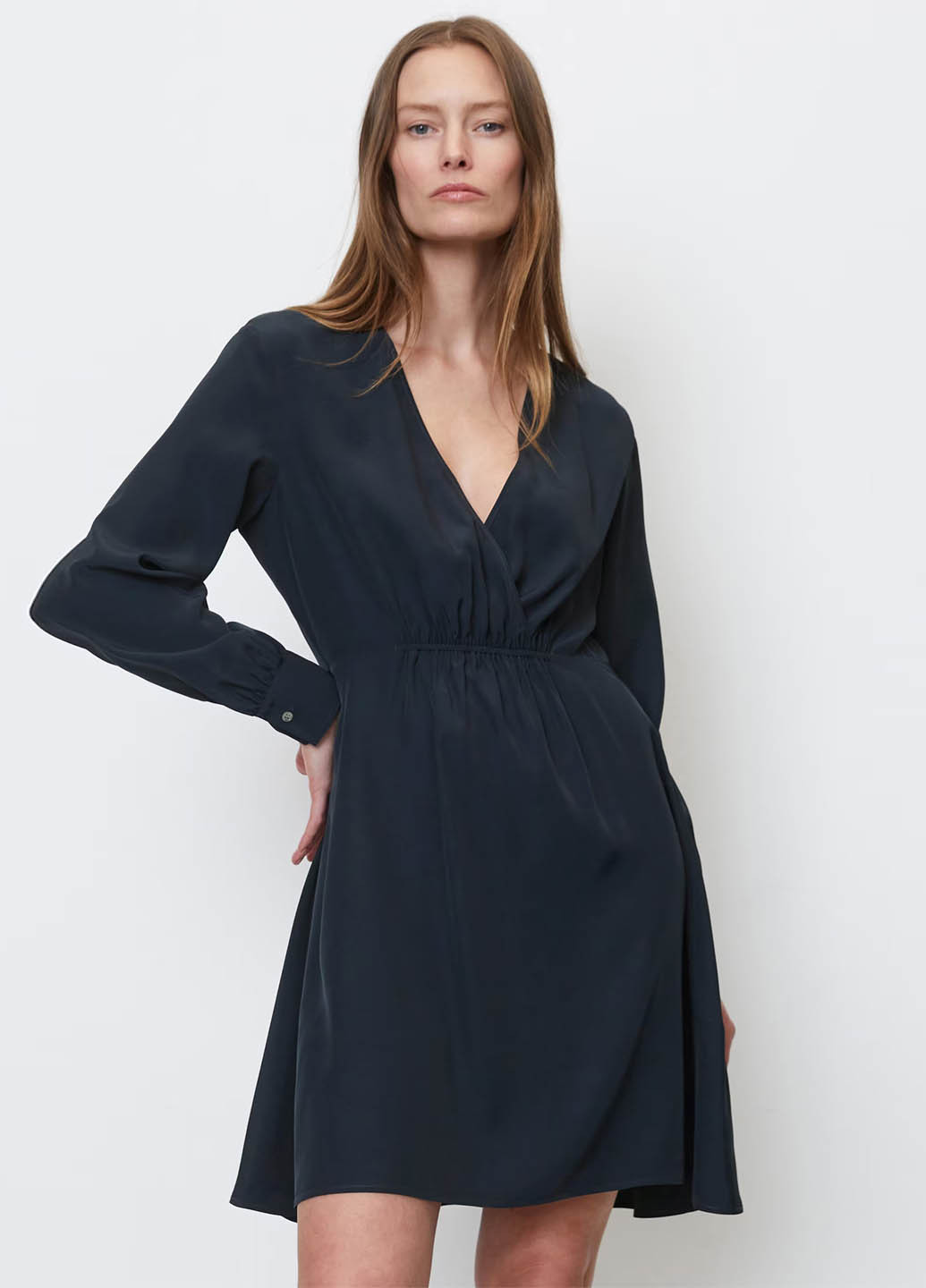 Темно-синее кэжуал платье а-силуэт Marc O'Polo однотонное