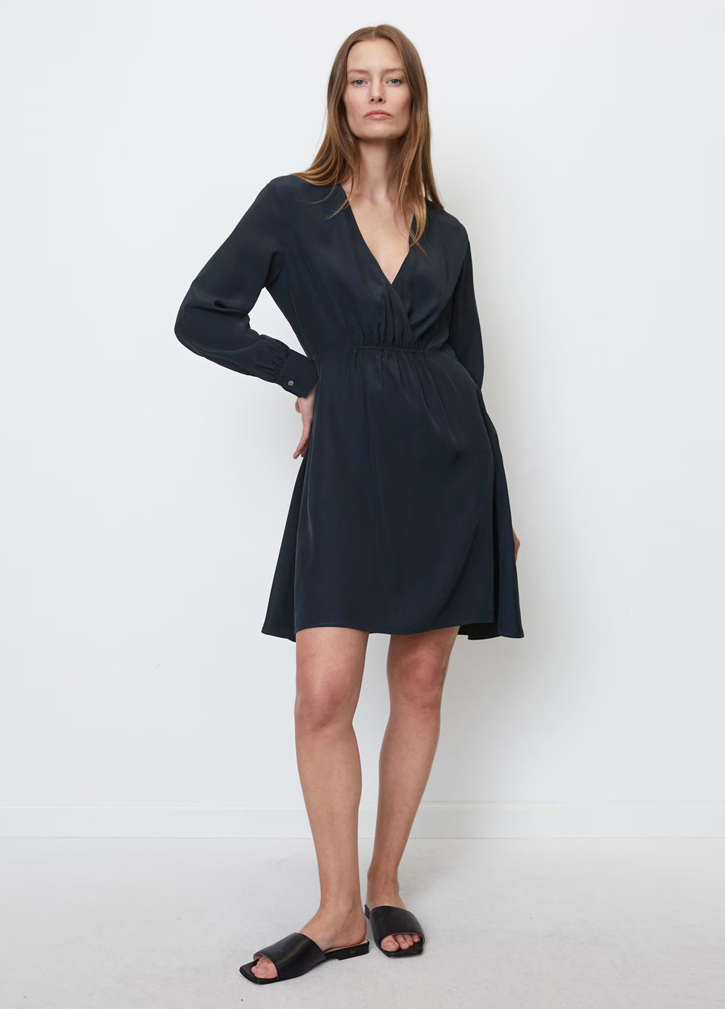 Темно-синее кэжуал платье а-силуэт Marc O'Polo однотонное