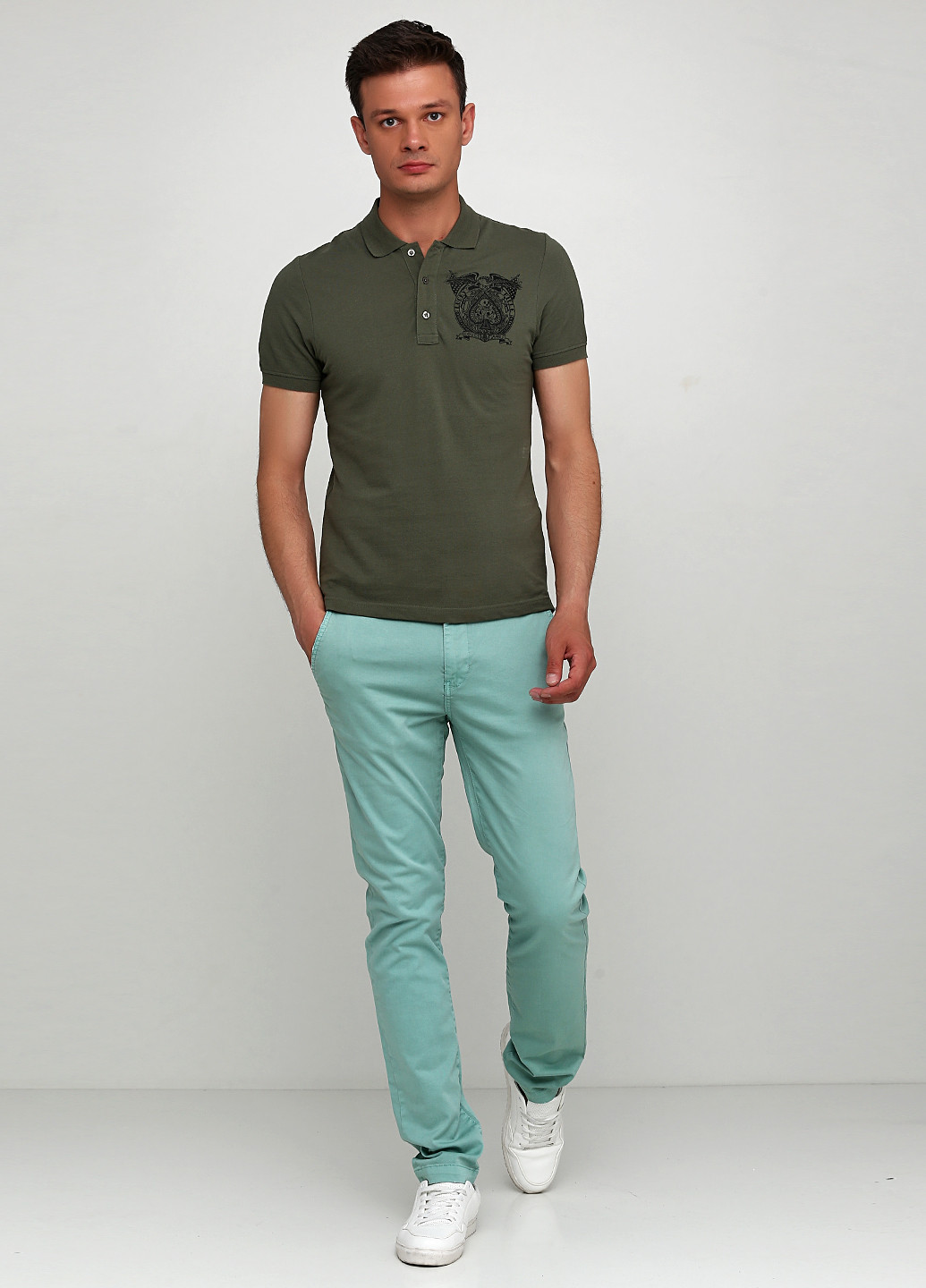 Светло-зеленые кэжуал демисезонные со средней талией брюки Pepe Jeans